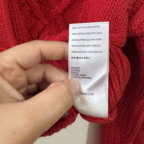Urban Outfitters Cropped Cable Knit Sweater Women Sz XS V-neck Red Butto… - Picture 8 of 13